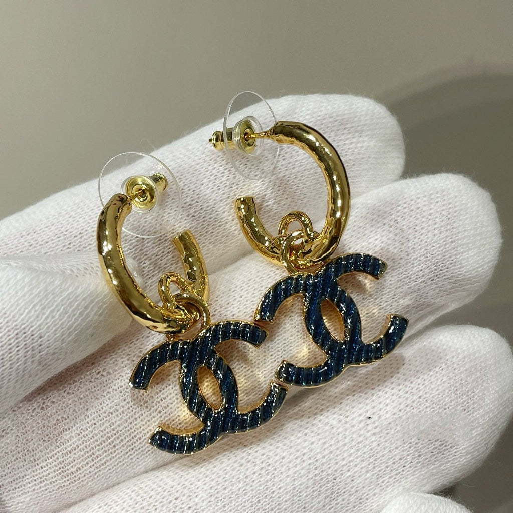 BOUCLES D'OREILLES COEUR LOGO CC