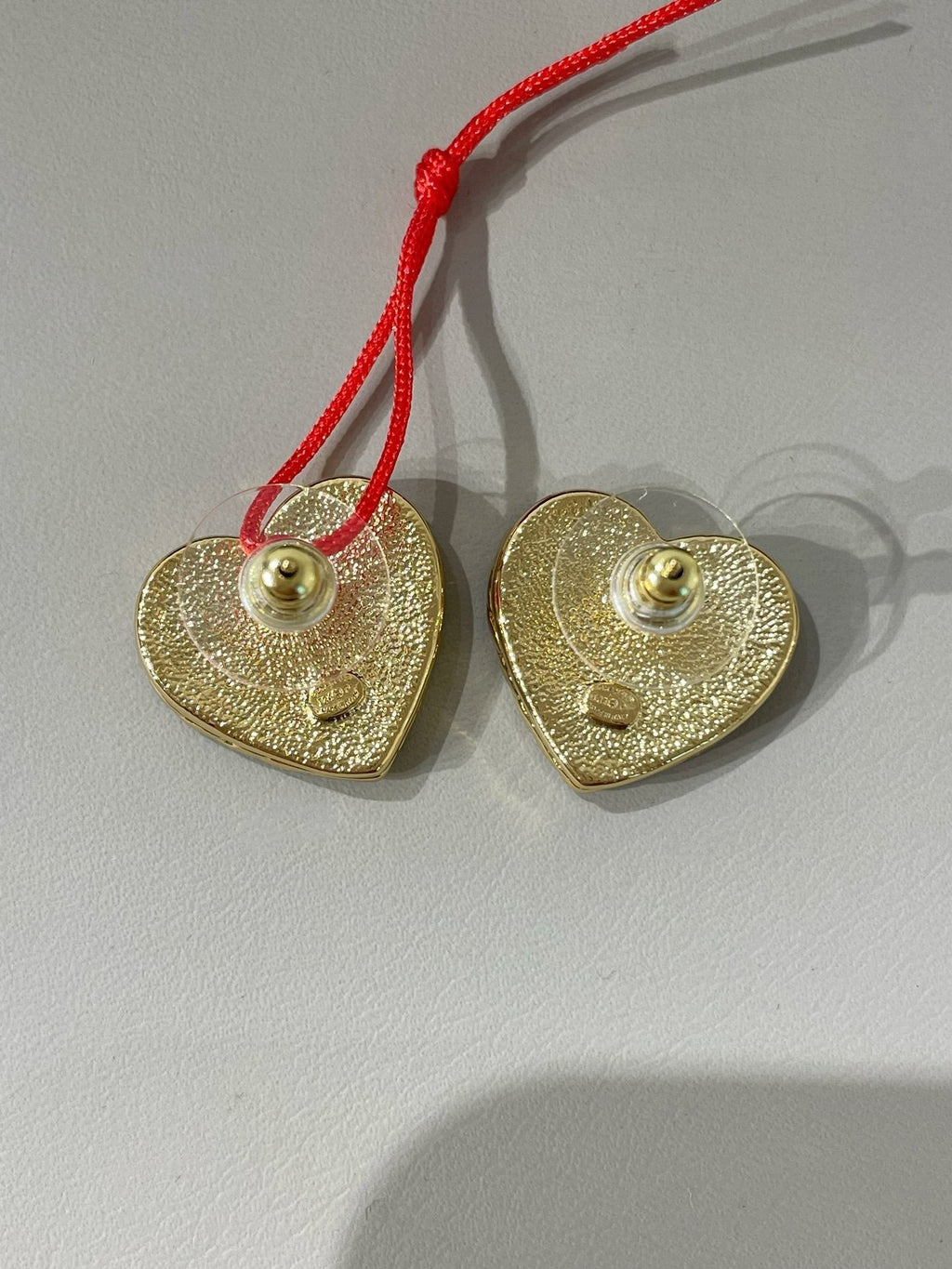 Boucles d'oreilles à tige en denim bleu cœur CC 24P