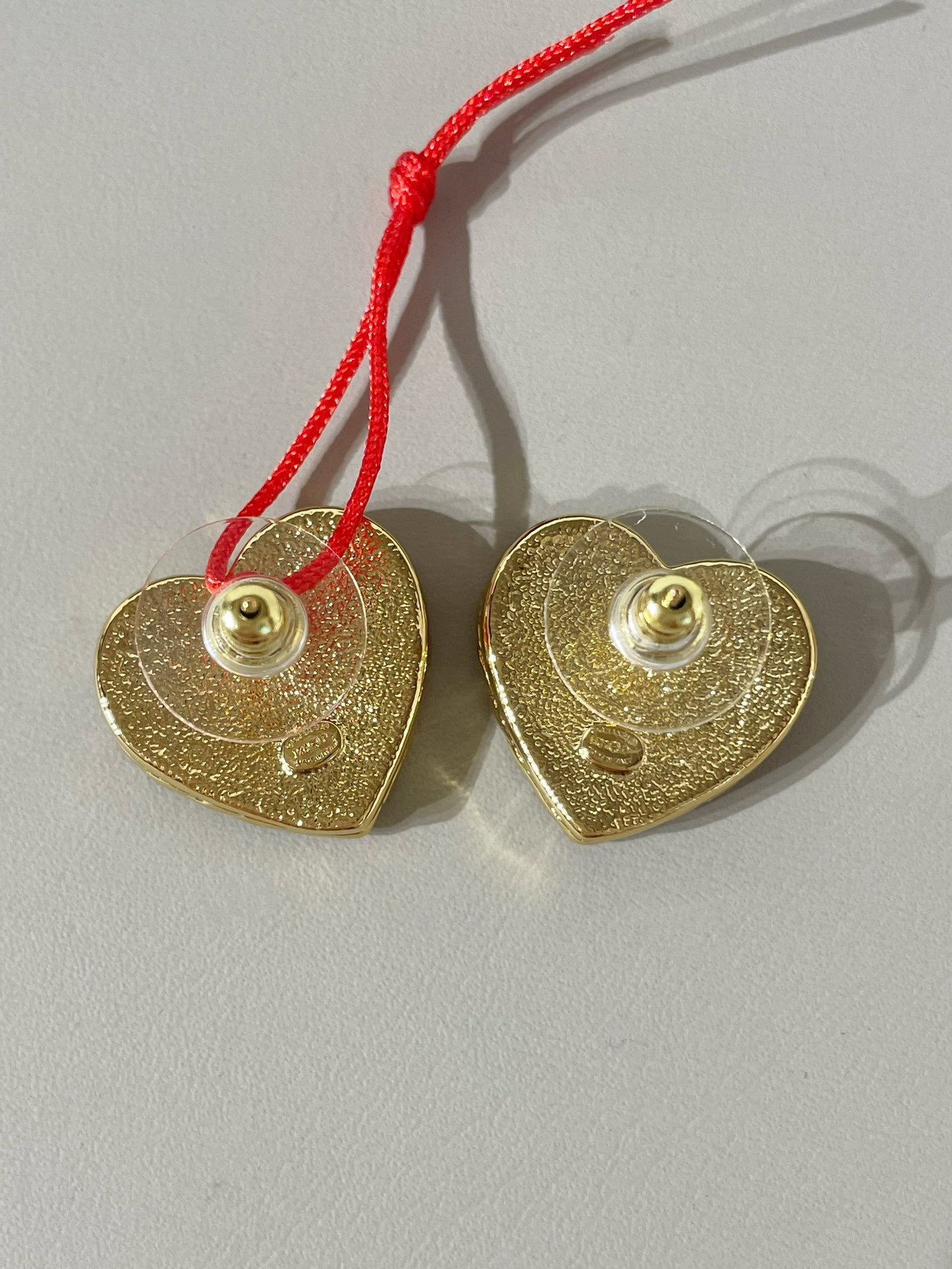 Boucles d'oreilles à tige en denim bleu cœur CC 24P