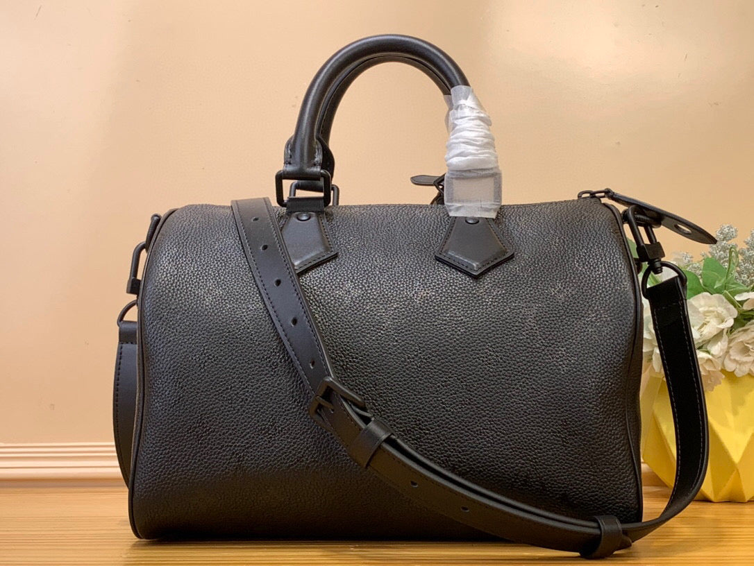 LV SPEEDY P9 BANDOULIERE 30 CUIR DE VEAU NOIR 203342