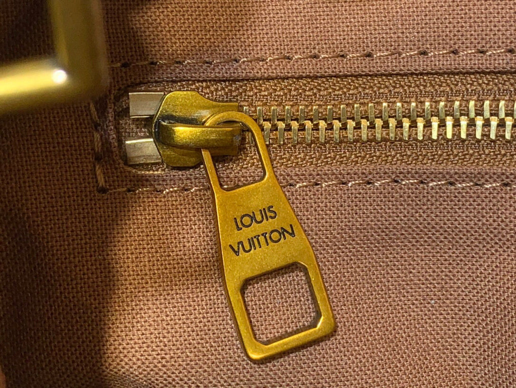 Sac cabas Louis Vuitton MM 40 cm en cuir de veau monogrammé marron 205583