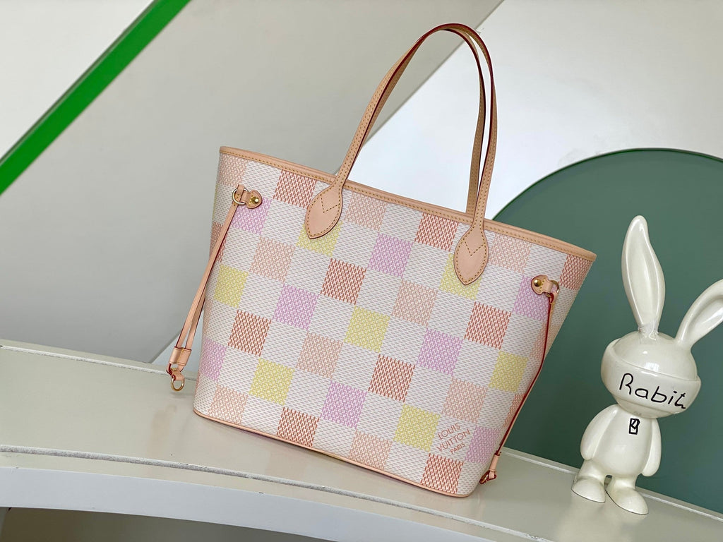 NEVERFULL MM 31 PEACH DAMIER TOILE COASTED
