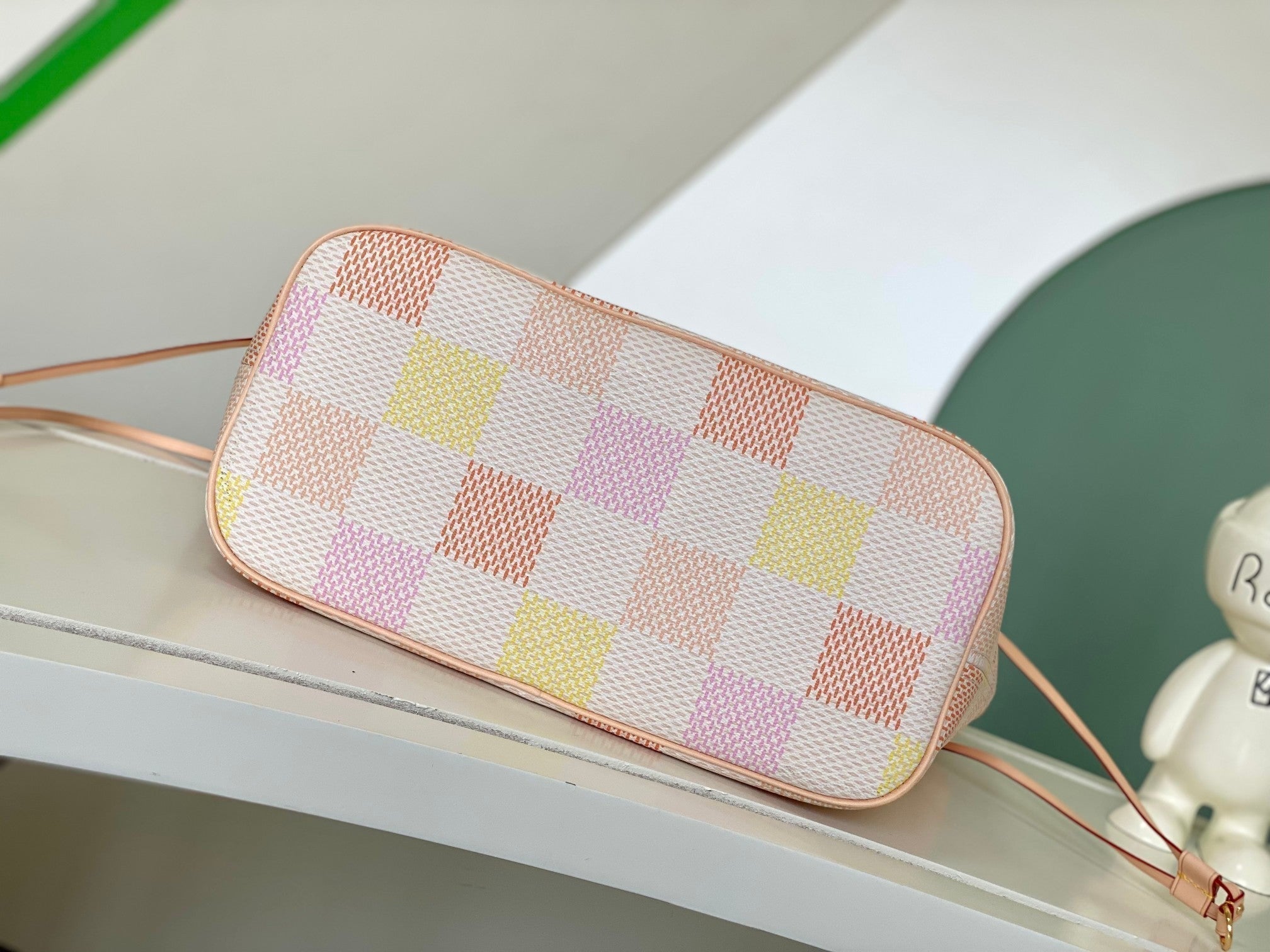 NEVERFULL MM 31 PEACH DAMIER TOILE COASTED