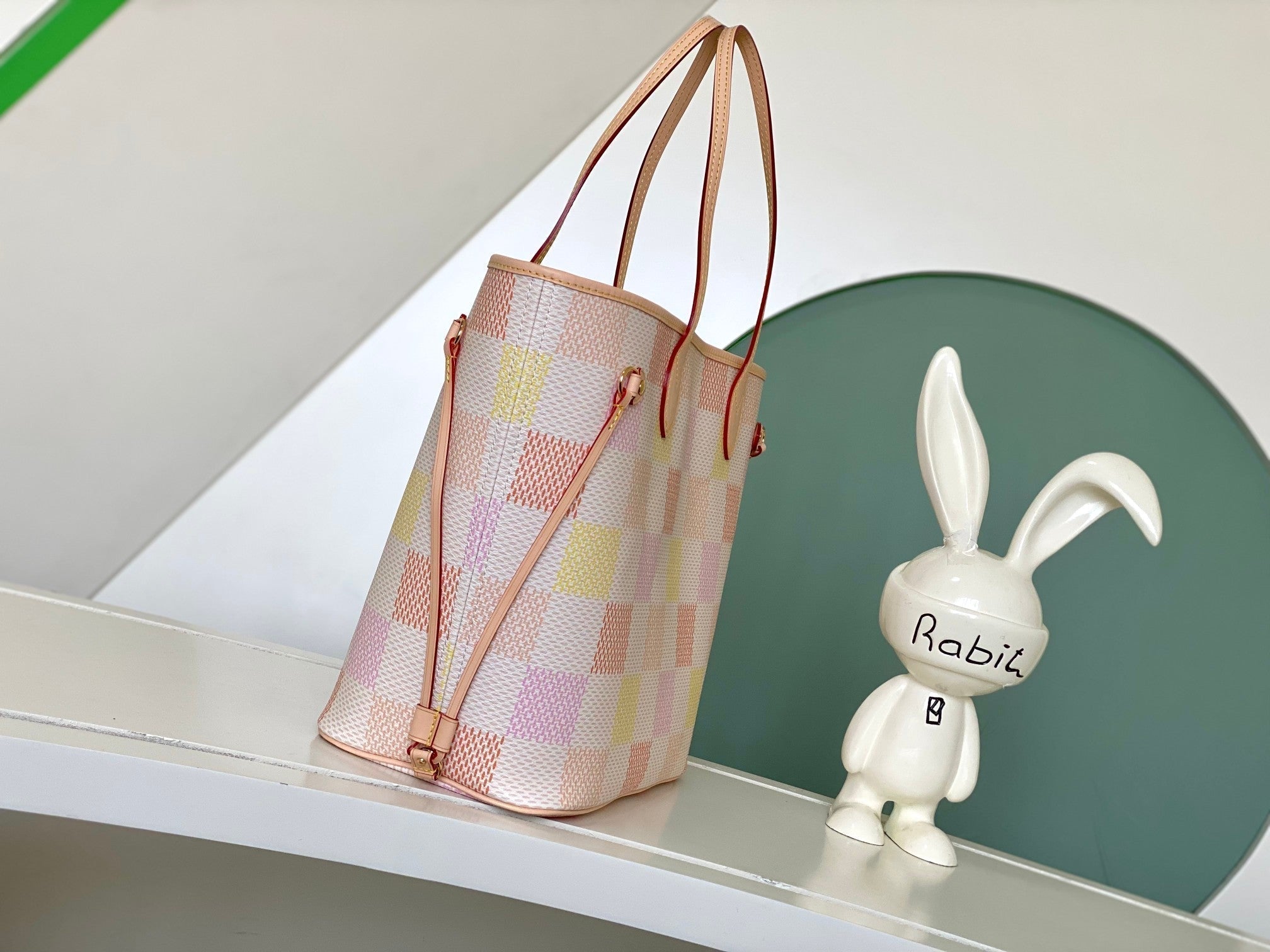 NEVERFULL MM 31 PEACH DAMIER TOILE COASTED