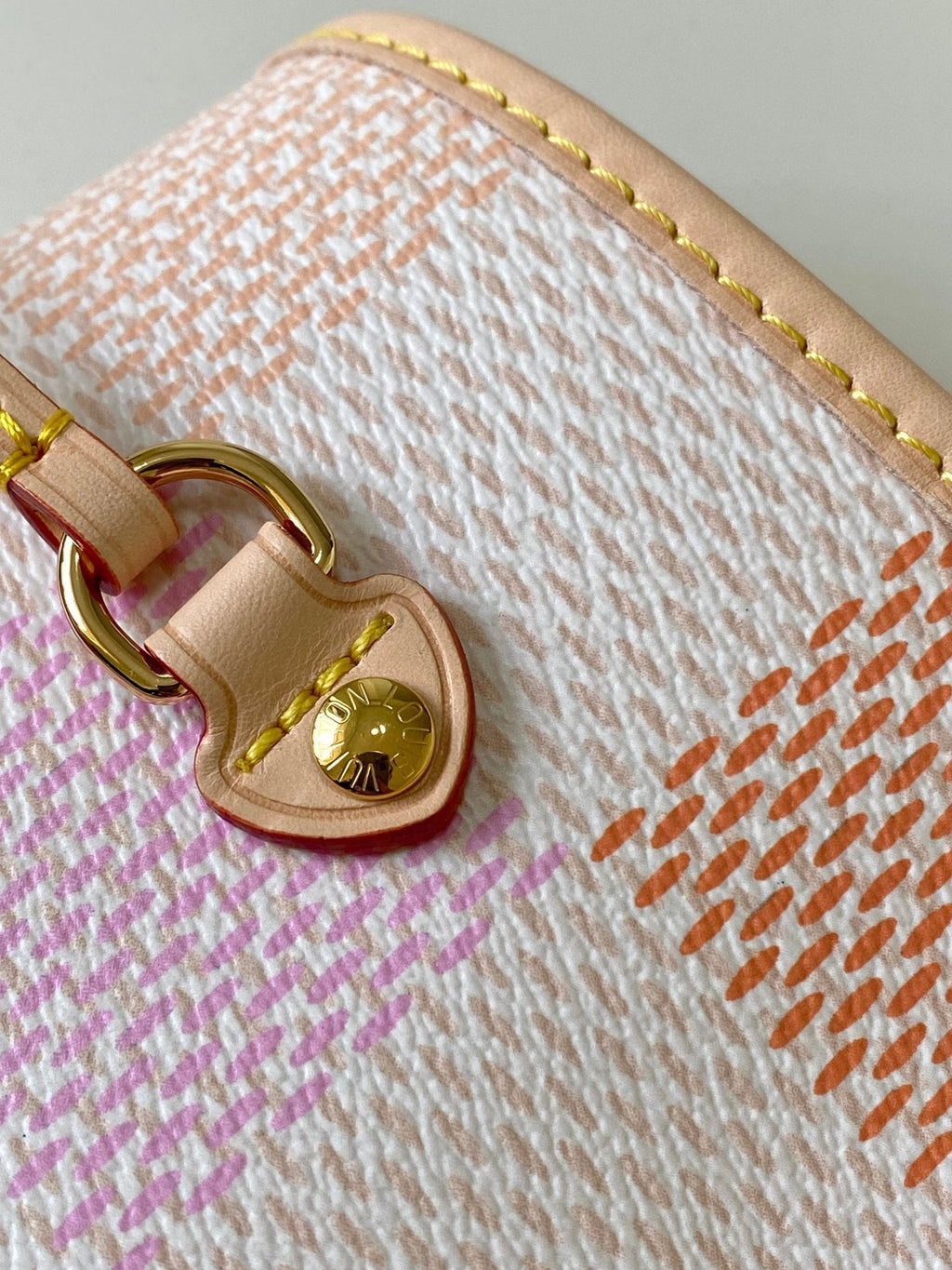 NEVERFULL MM 31 PEACH DAMIER TOILE COASTED