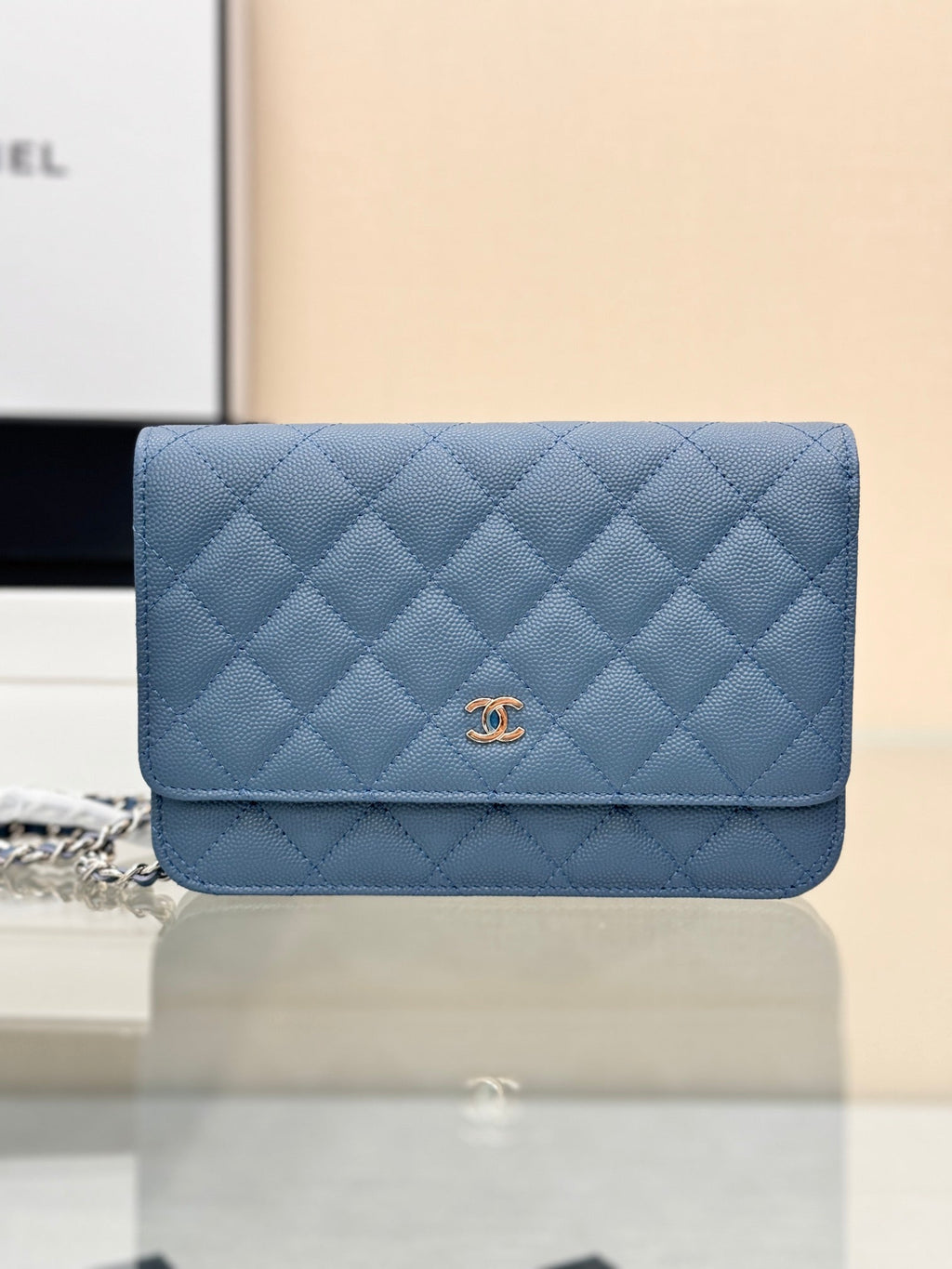 WOC 19CM BLEU JEAN CAVIAR QUINCAILLERIE ARGENTÉE