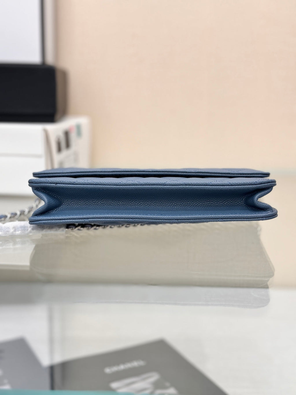 WOC 19CM BLEU JEAN CAVIAR QUINCAILLERIE ARGENTÉE