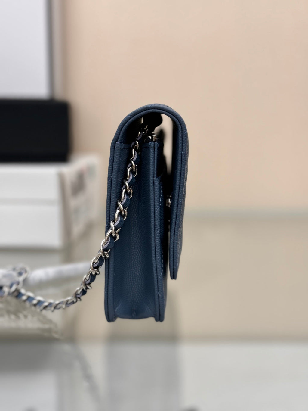 WOC 19CM BLEU JEAN CAVIAR QUINCAILLERIE ARGENTÉE