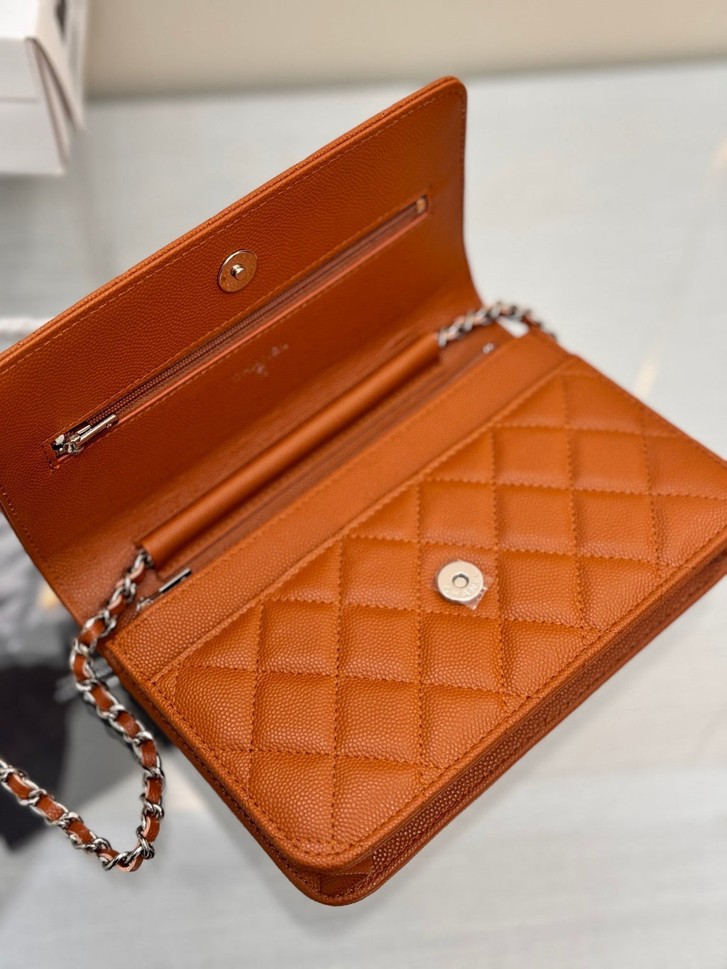 WOC 19CM ORANGE CAVIAR QUINCAILLERIE ARGENTÉE