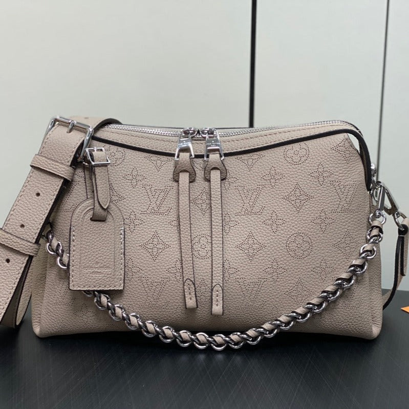 HAND IT ALL PM 29CM CUIR DE VEAU MAHINA BEIGE FONCÉ