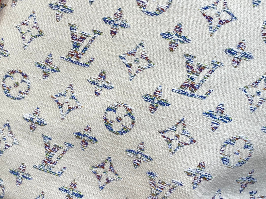 NEVERFULL MM 31 MULTICOLOR BEIGE MONOGRAM JACQUARD FABRIC