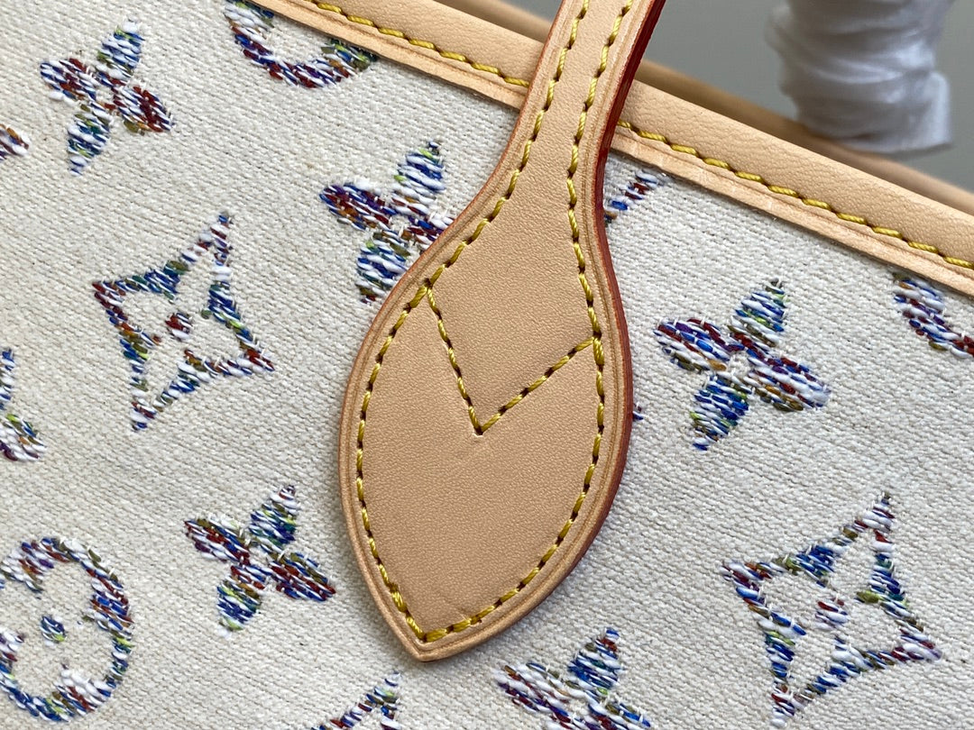 TISSU JACQUARD MONOGRAMME BEIGE MULTICOLORE NEVERFULL MM 31