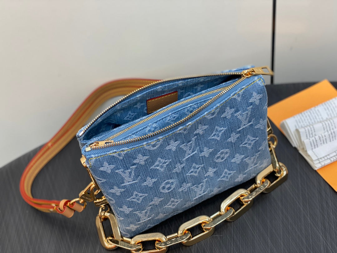 COUSSIN BB 21 BLEU DENIM QUINCAILLERIE OR