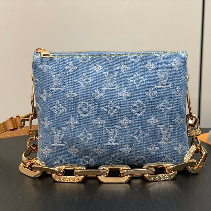 COUSSIN BB 21 BLEU DENIM QUINCAILLERIE OR