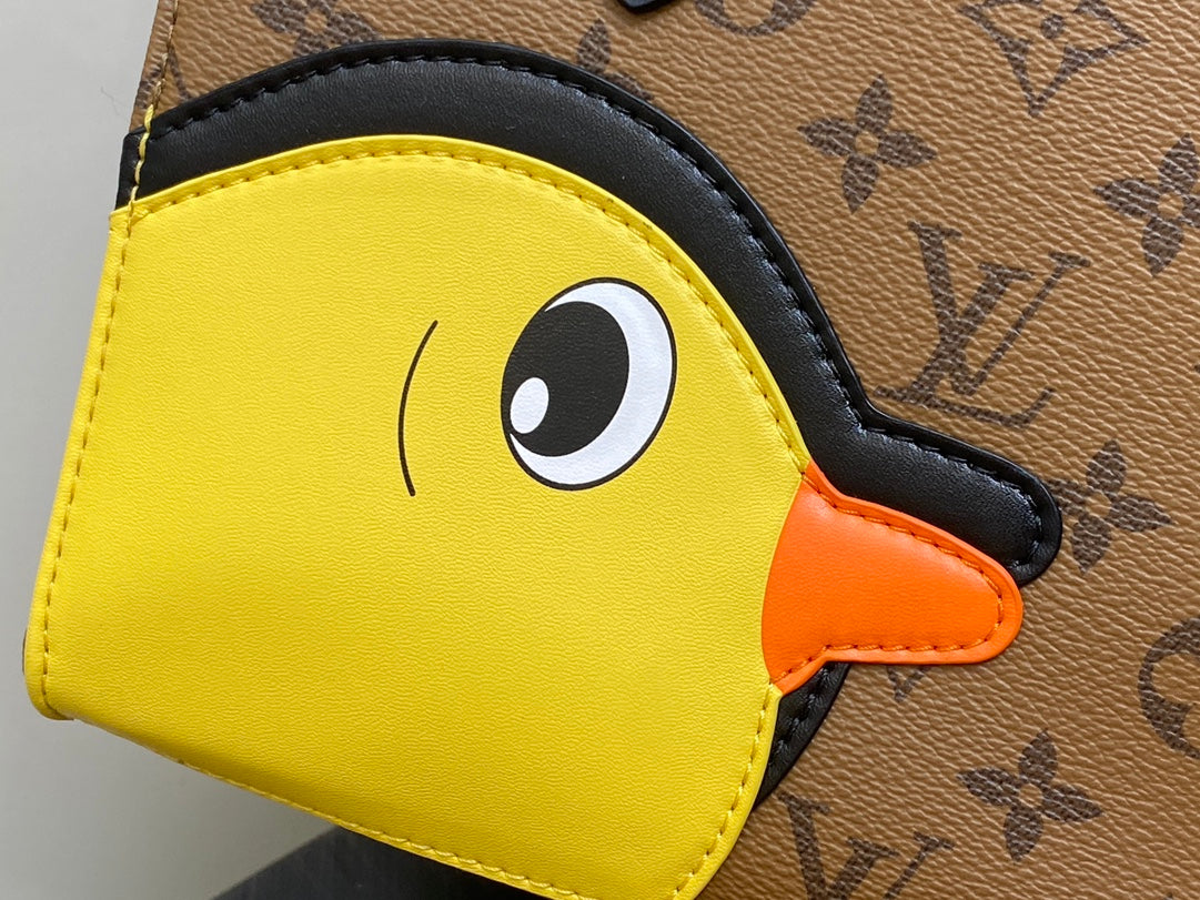ONTHEGO PM 25CM TOILE MONOGRAMME MARRON CANARD 