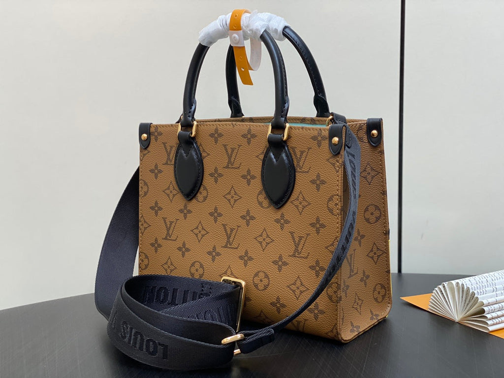 ONTHEGO PM 25CM TOILE MONOGRAMME MARRON CANARD 