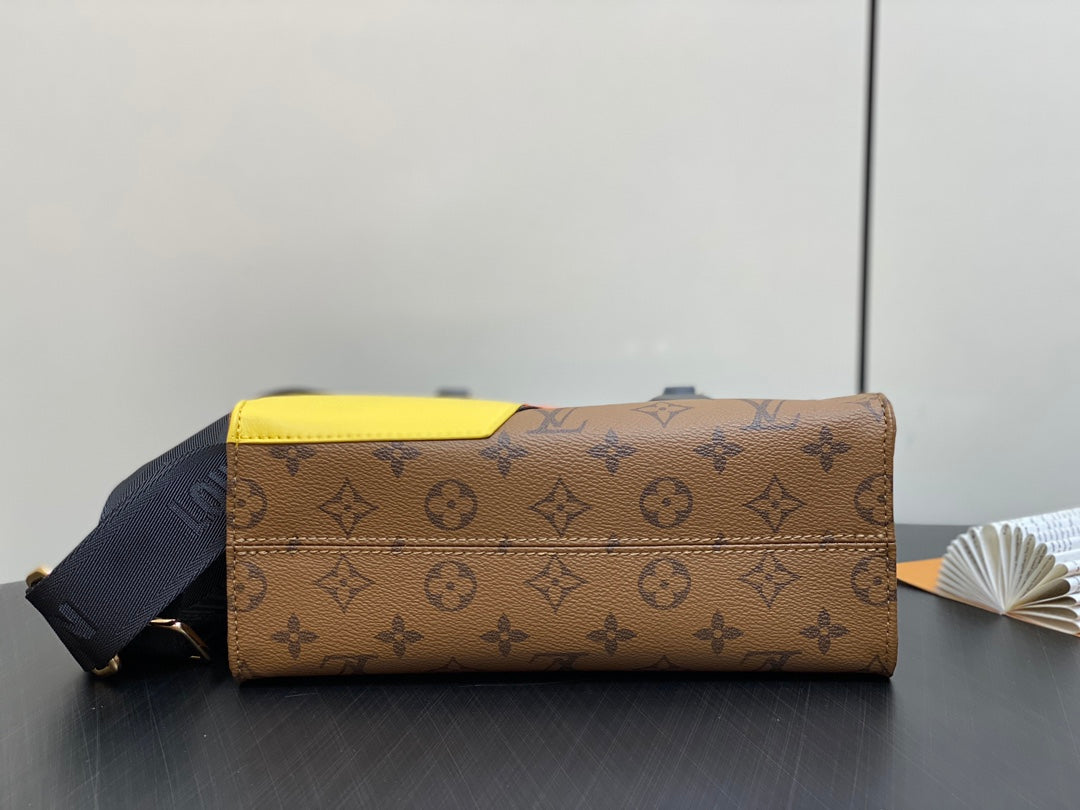 ONTHEGO PM 25CM TOILE MONOGRAMME MARRON CANARD 