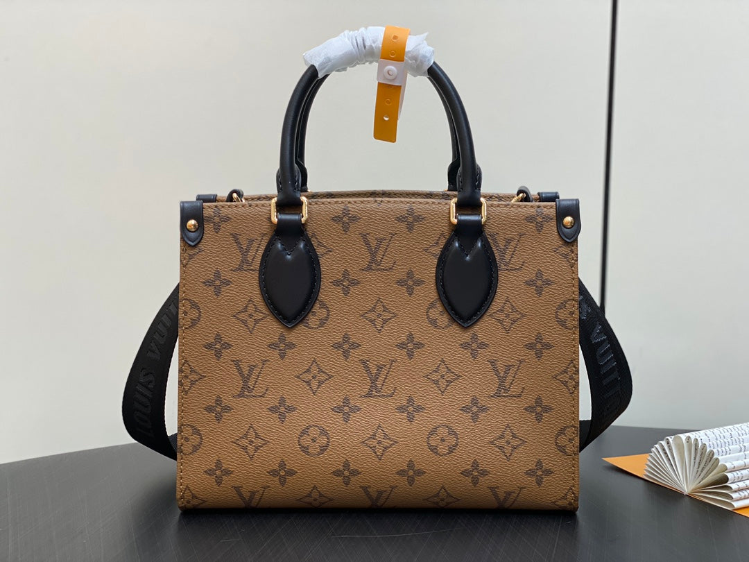 ONTHEGO PM 25CM TOILE MONOGRAMME MARRON CANARD 