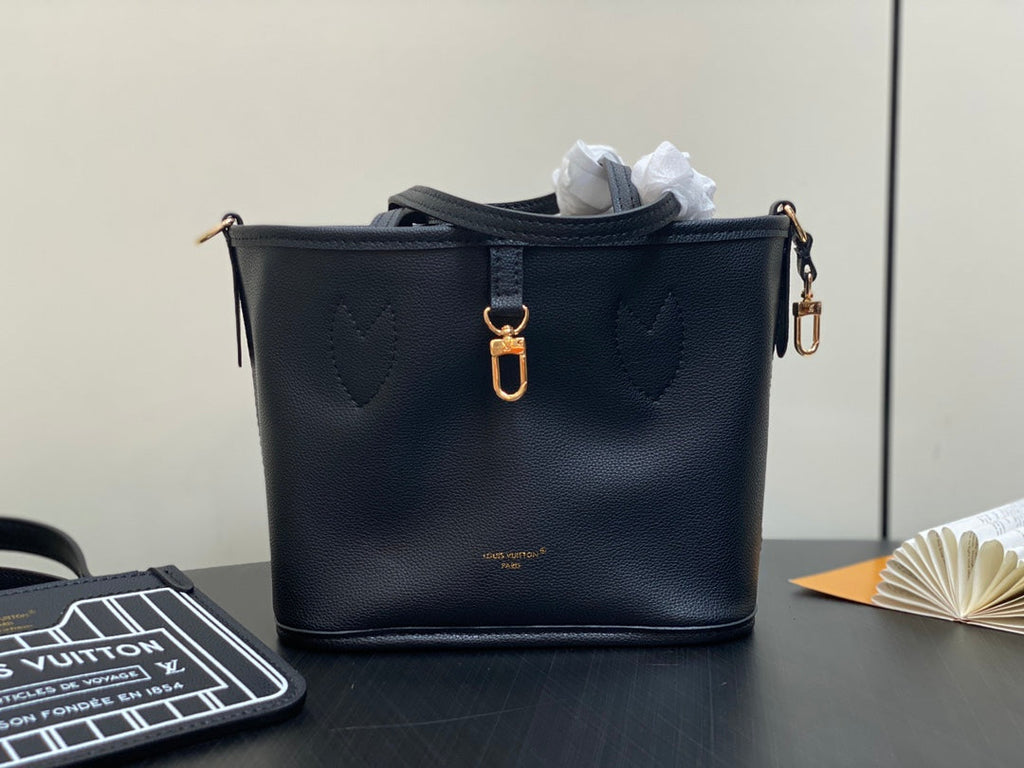 NEVERFULL 24 BANDOULIÈRE INSIDE OUT BB CUIR DE VEAU NOIR 