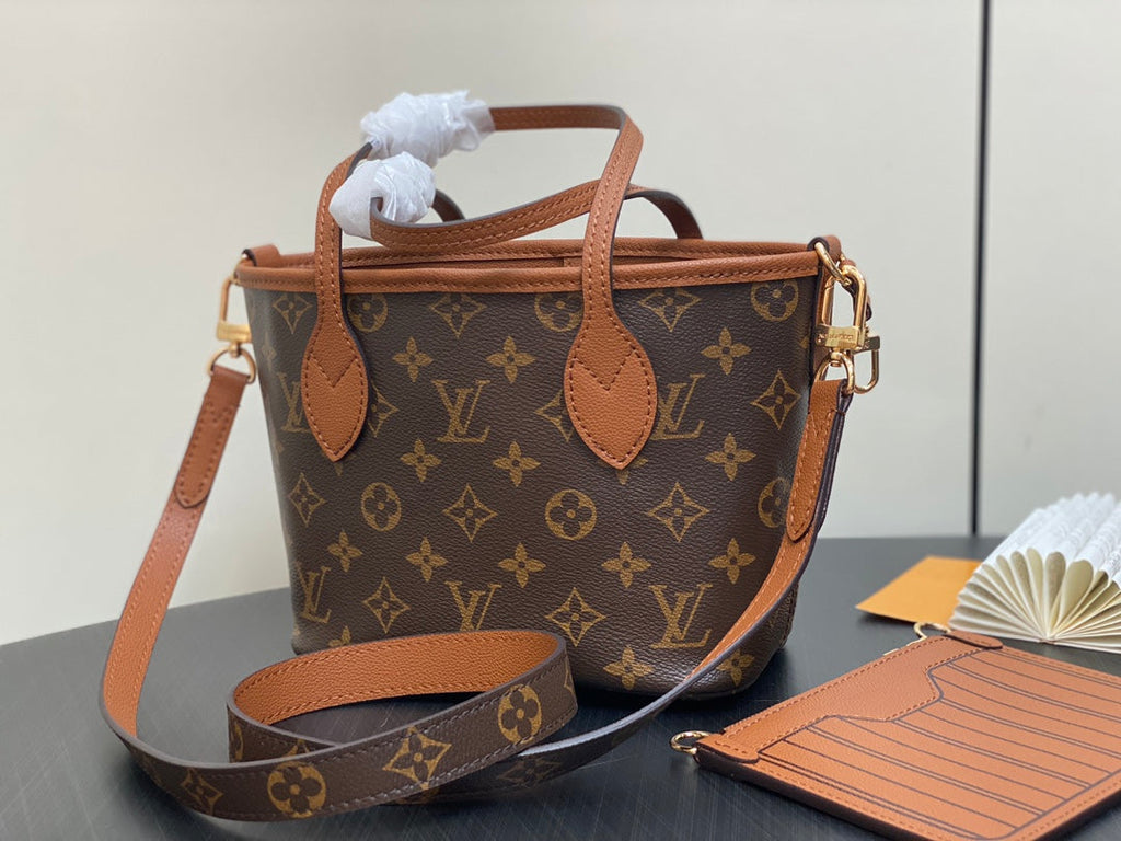 NEVERFULL 24 BANDOULIÈRE INSIDE OUT BB CUIR DE VEAU MARRON 