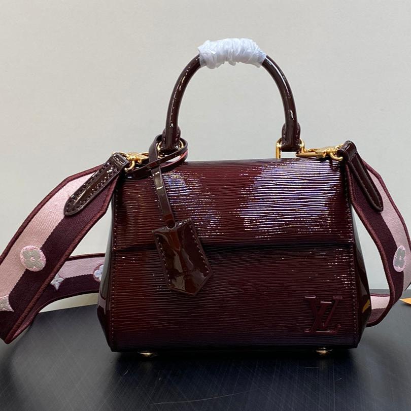 CLUNY MINI 20CM BORDEAUX CUIR DE VEAU ÉPI