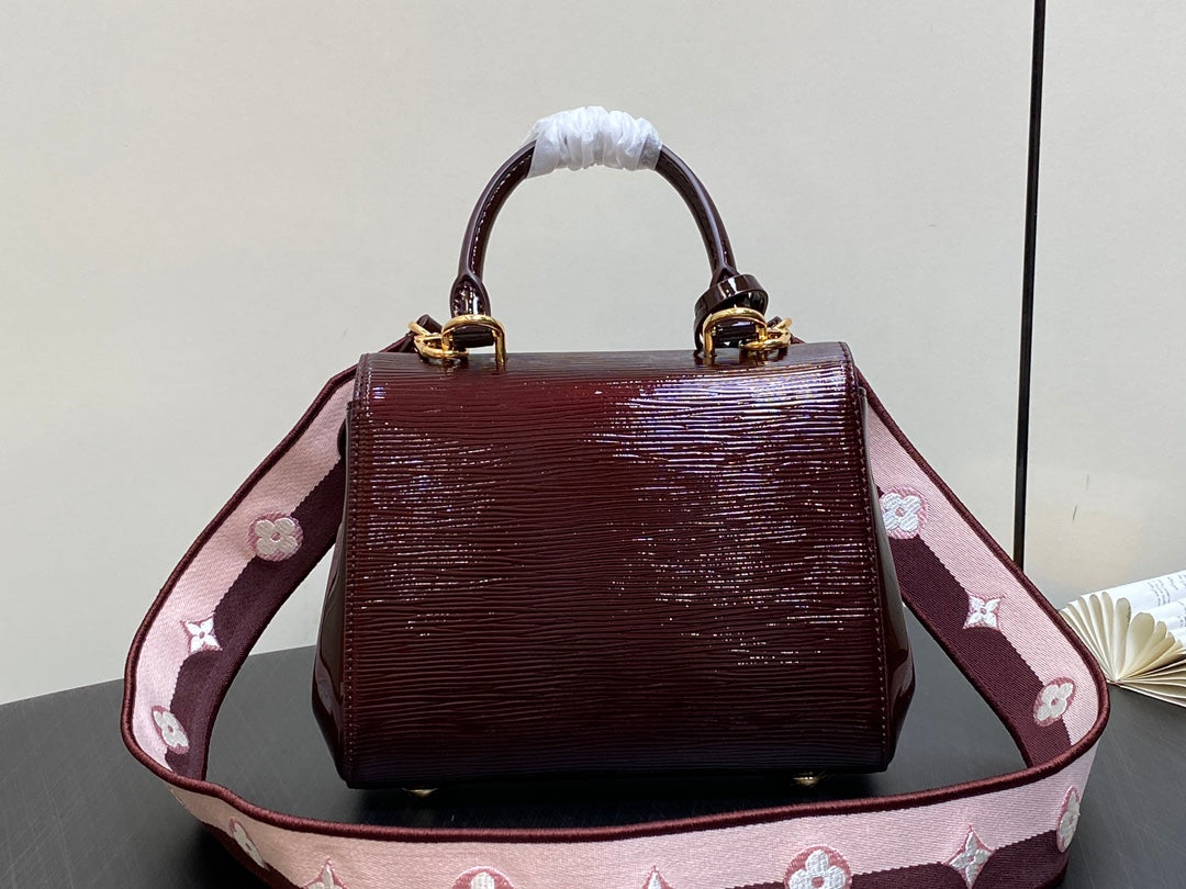 CLUNY MINI 20CM BORDEAUX CUIR DE VEAU ÉPI