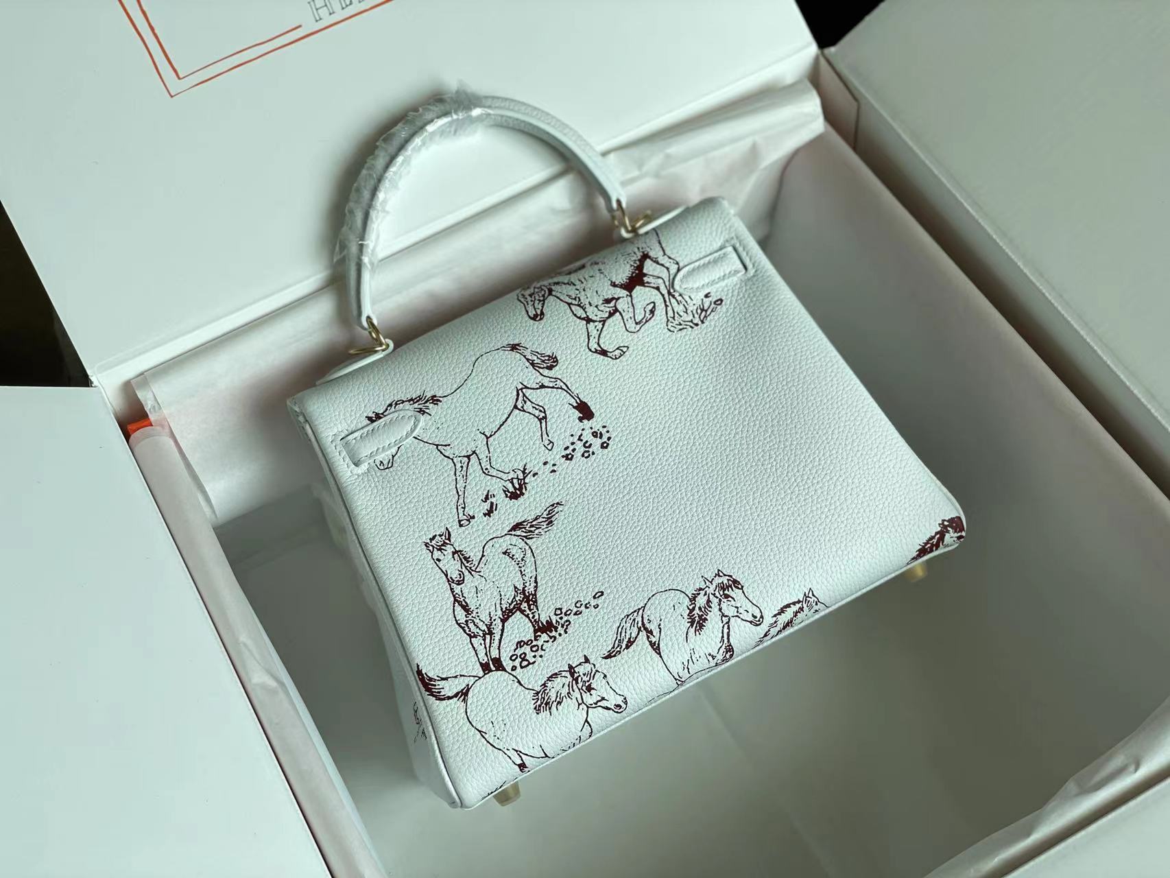 SAC BIRKIN 25 EN CUIR DE VEAU BLANC AVEC AUTOCOLLANT COLORÉ 228763 (FABRIQUÉ SUR COMMANDE)