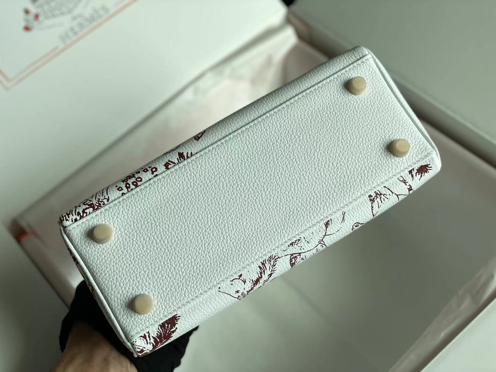 バーキン 25 バッグ ホワイトカーフスキン カラフルステッカー付き 228763 (オーダーメイド)