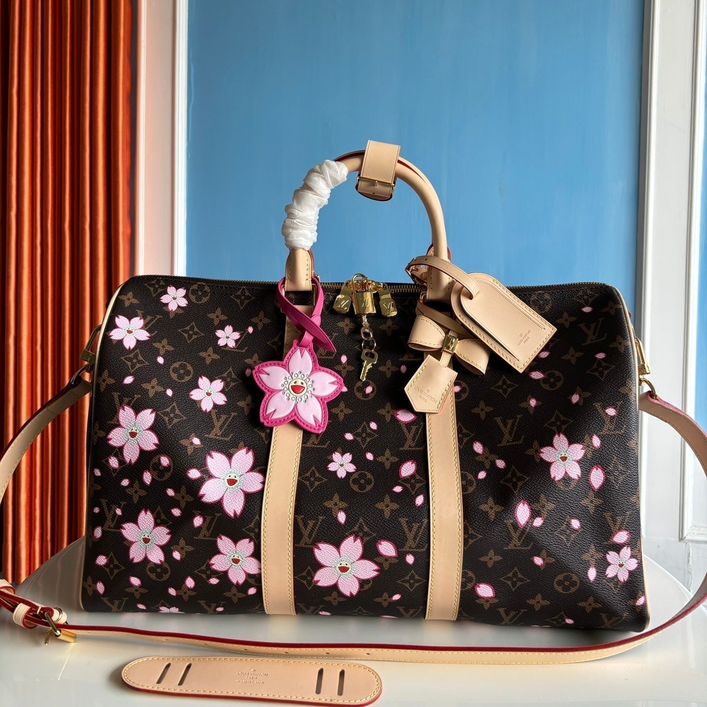 LV X TM KEEPALL BANDOULIÈRE 45CM TOILE MONOGRAMME MARRON SAKURA