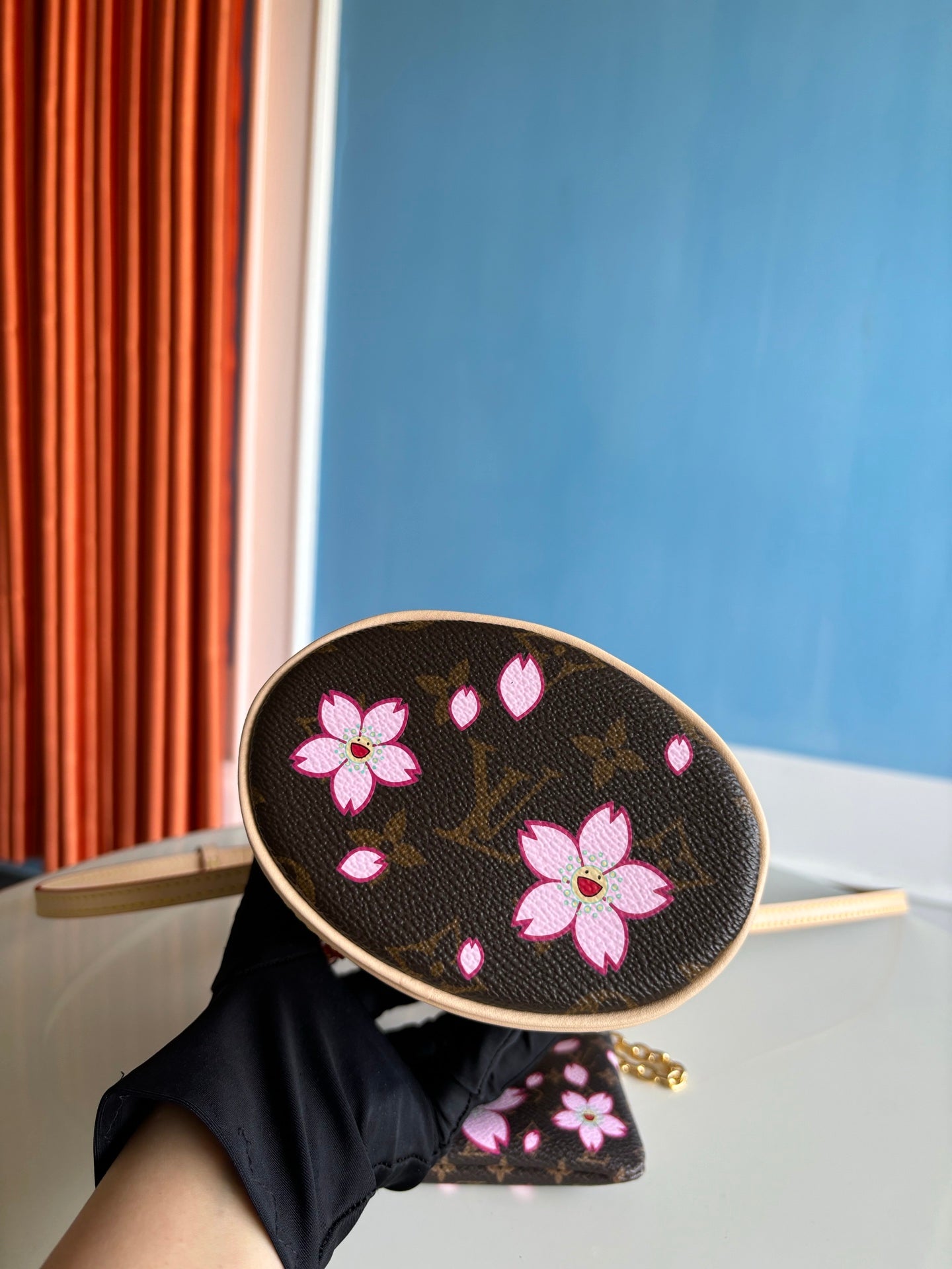 SEAU LV X TM NANO 17 CM TOILE MONOGRAMME FLEUR DE CERISIER MARRON SAKURA