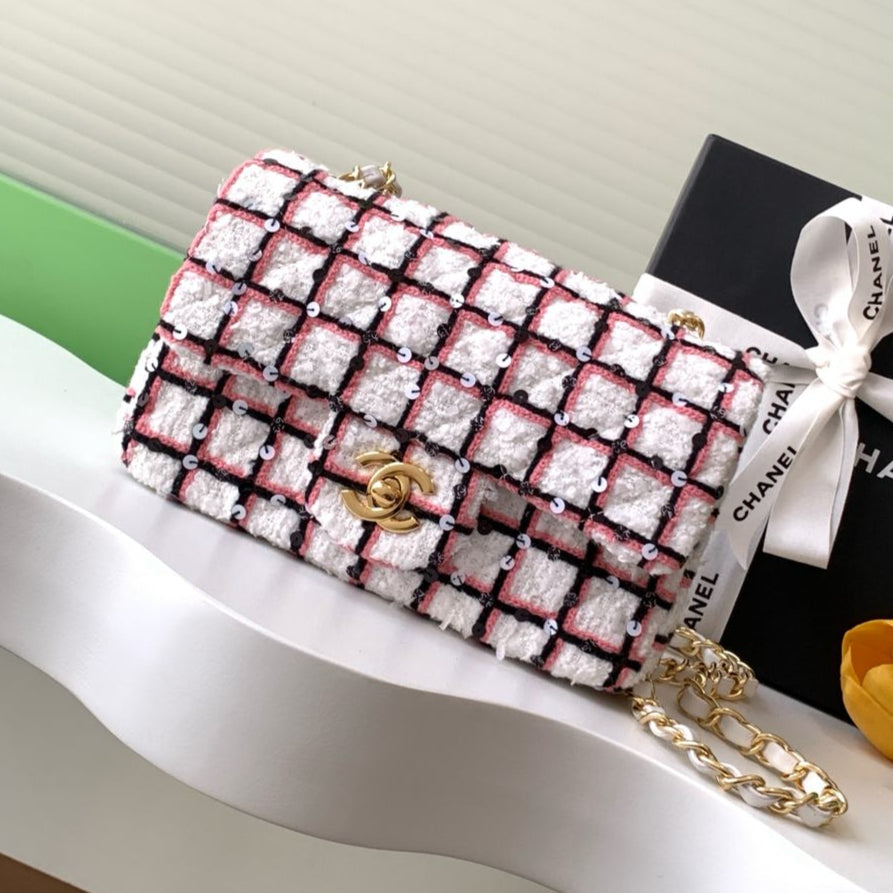 CC 25C ROSE BLANC NOIR TWEED QUINCAILLERIE OR