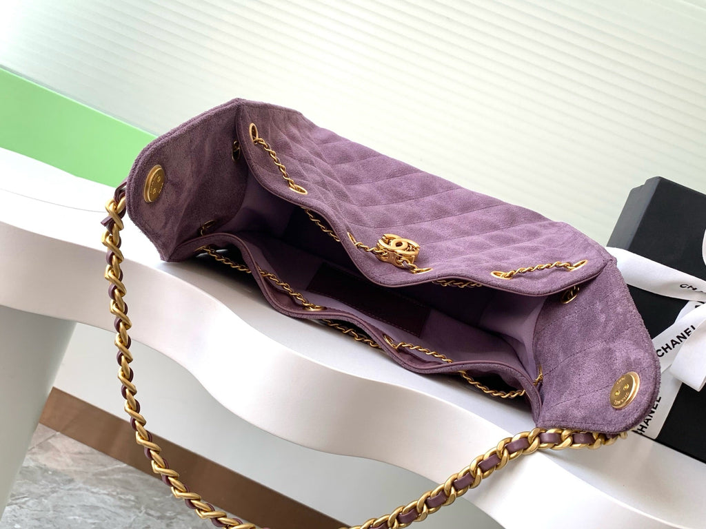 CC 25C HOBO BAG 30CM PURPLE SUEDE