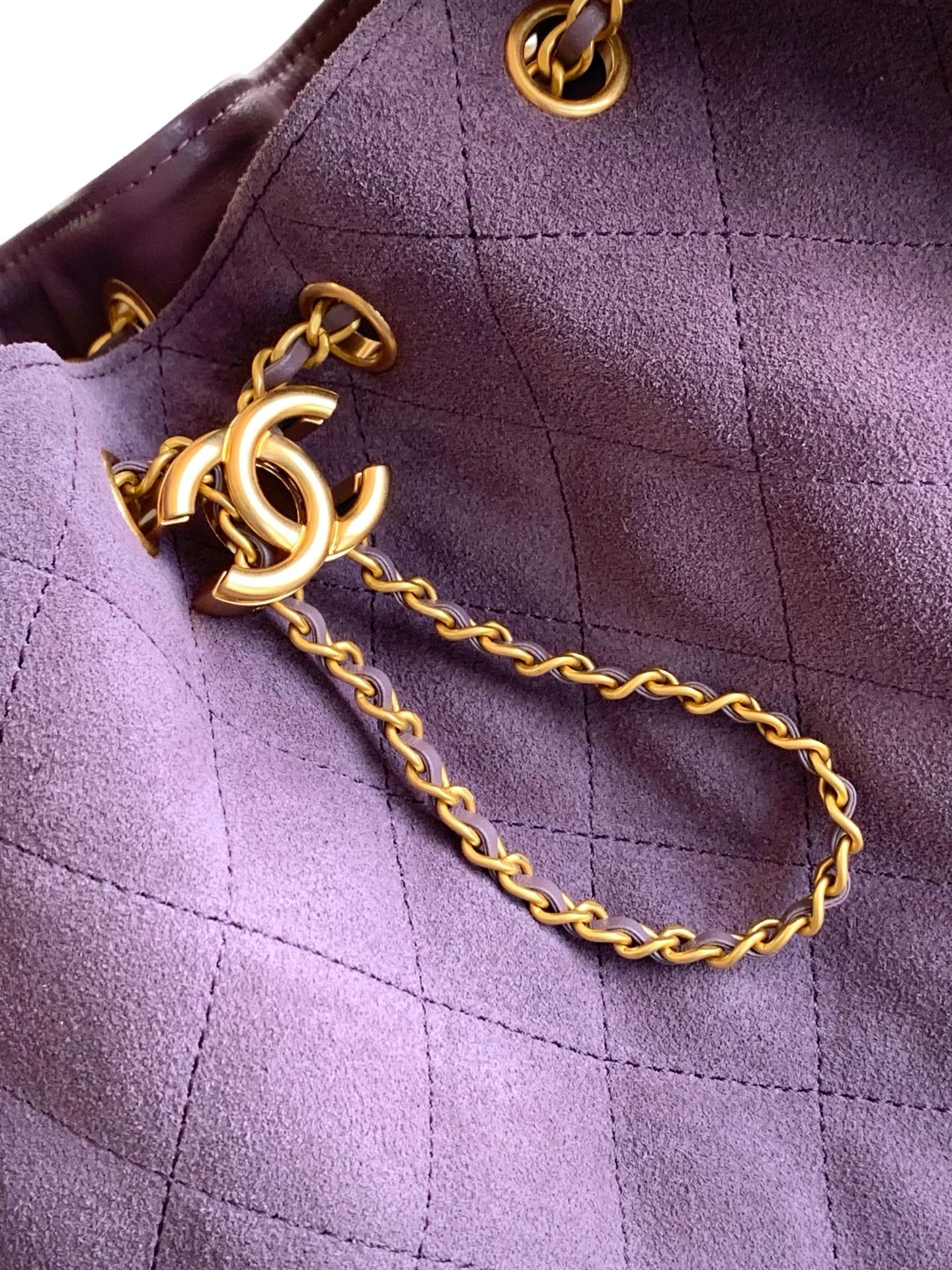 CC 25C HOBO BAG 30CM PURPLE SUEDE
