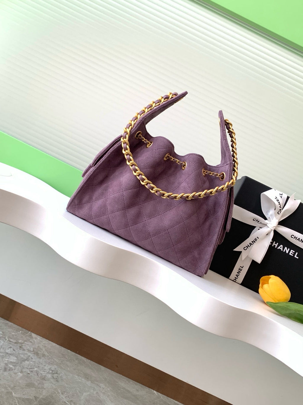 CC 25C HOBO BAG 30CM PURPLE SUEDE