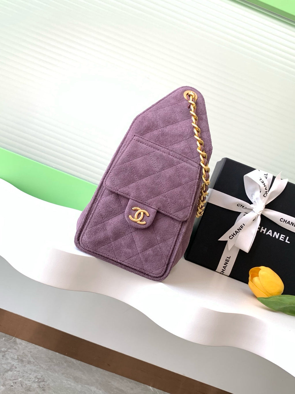 CC 25C HOBO BAG 30CM PURPLE SUEDE