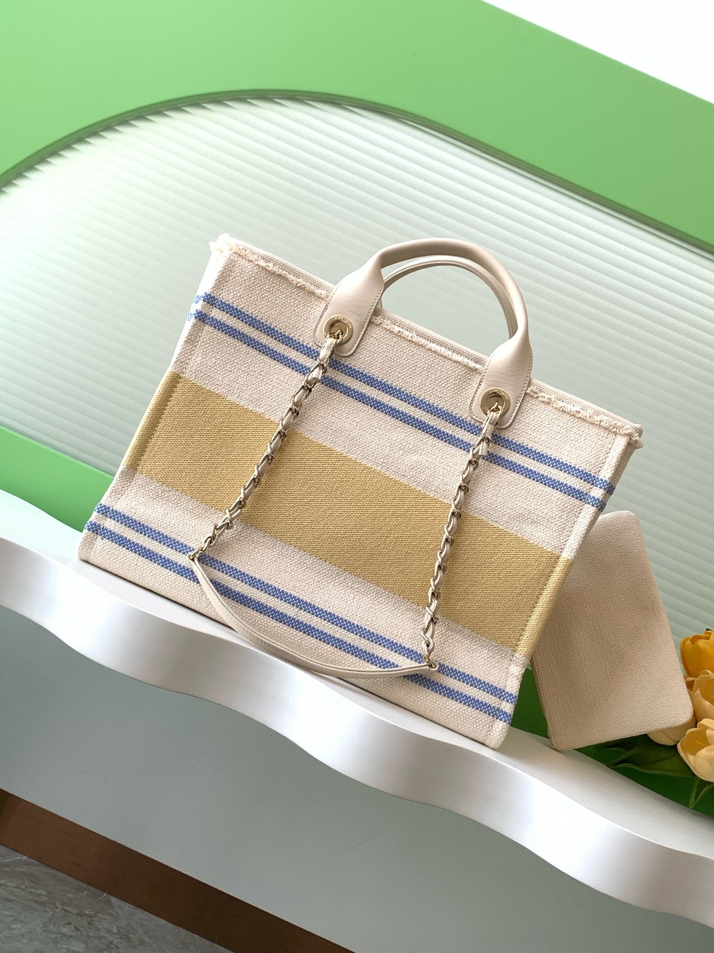 CC 25C TOTE BAG BEIGE LIGHT TAN CANVAS FABRIC 238508