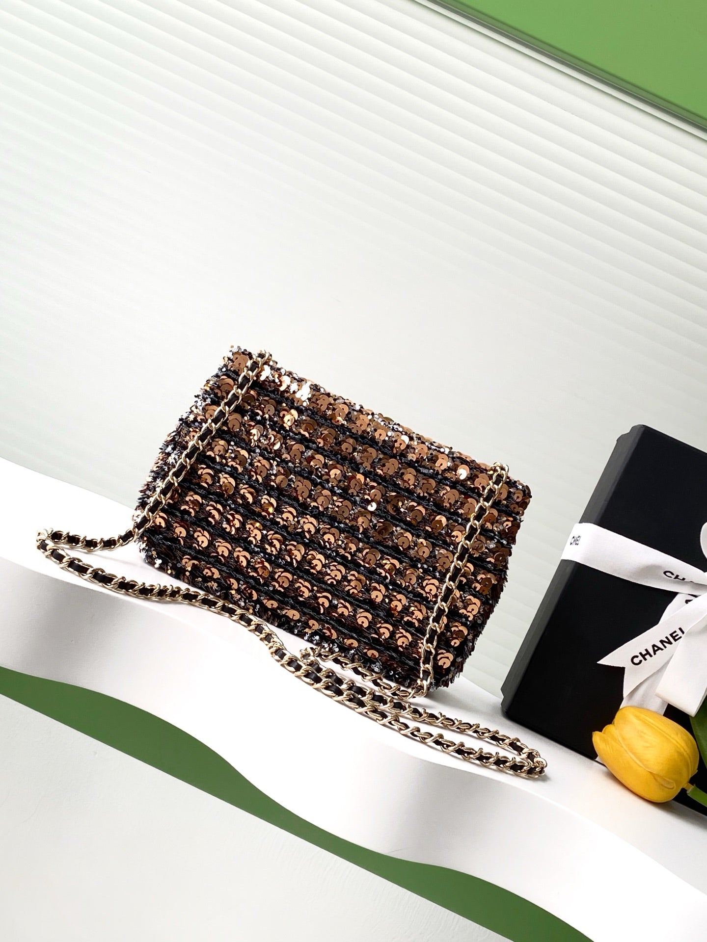 CC 25C BRONZE NOIR PAILLETTES QUINCAILLERIE OR
