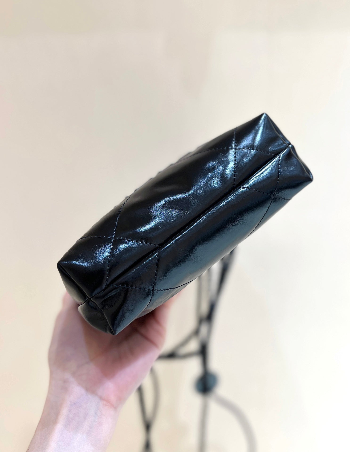 CC22 MINI HOBO BAG 20CM ALL BLACK LAMBSKIN