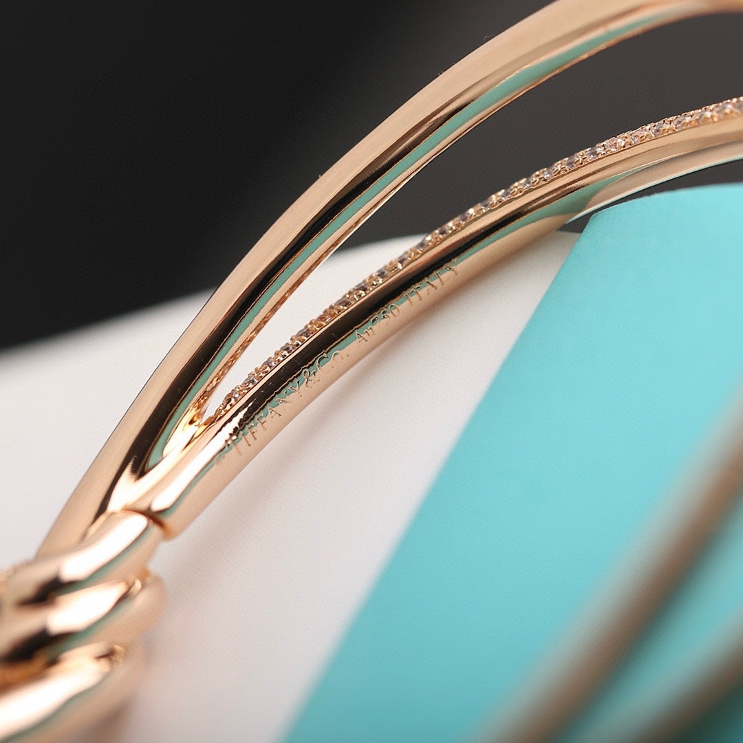 KNOT DOUBLE ROW ROSE GOLD DIAMOND BRACELET
