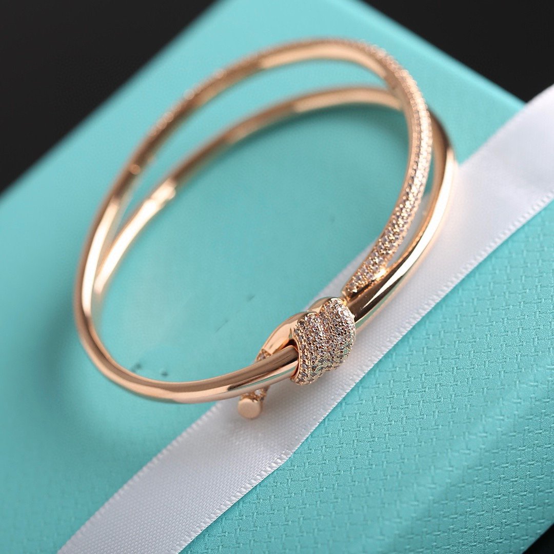 KNOT DOUBLE ROW ROSE GOLD DIAMOND BRACELET