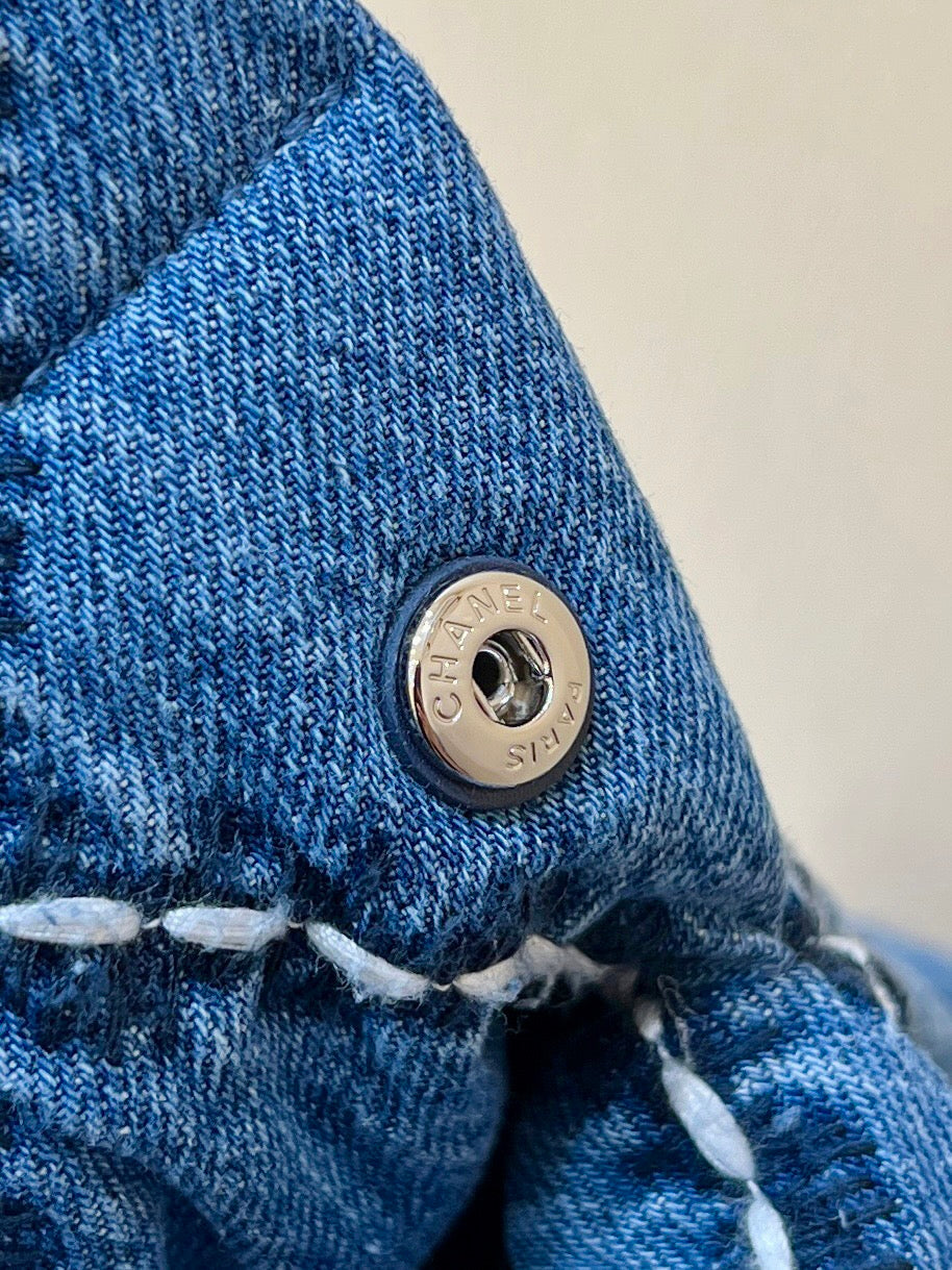 CC 24P STITCHED DENIM SILVER HARDWARE