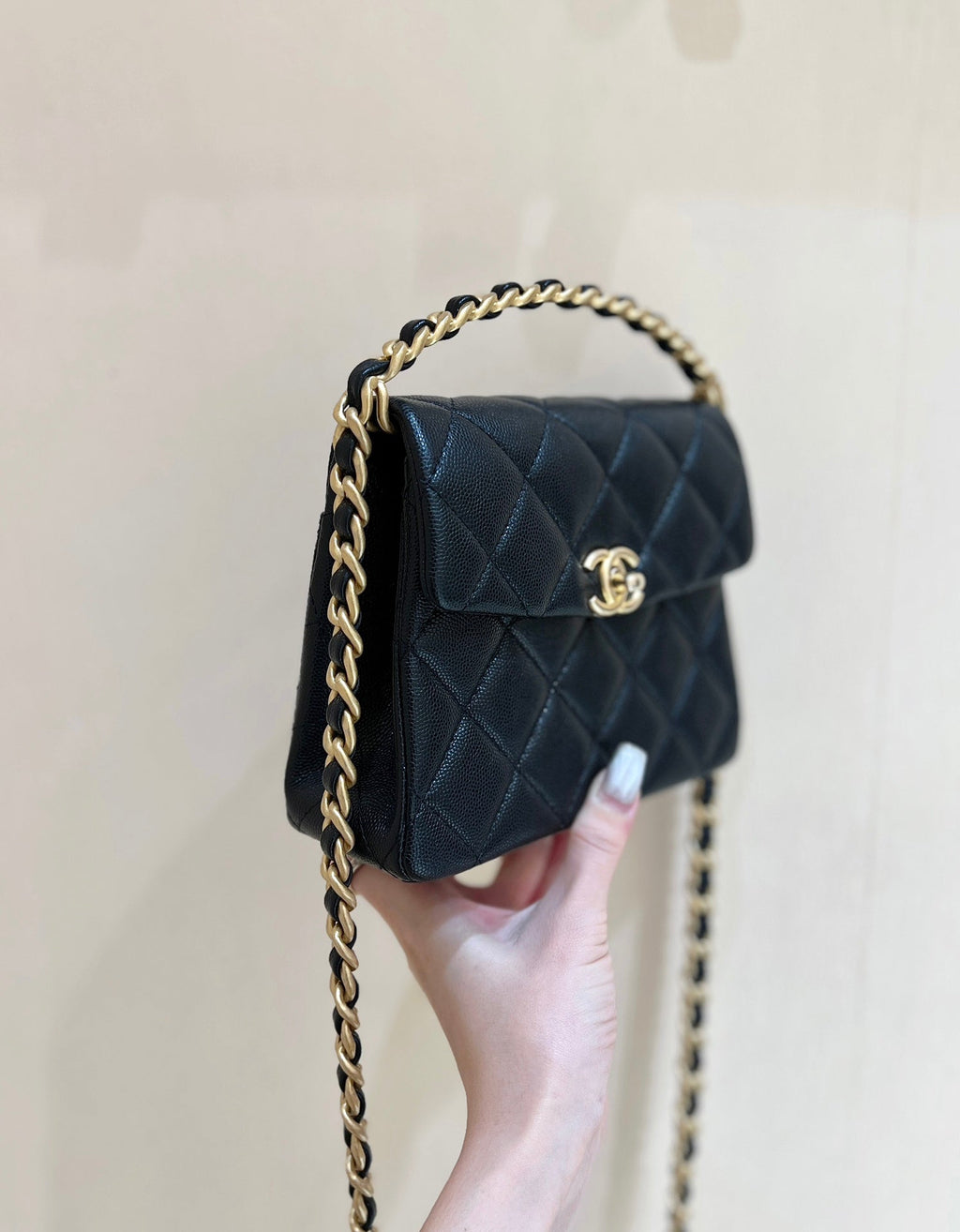 24S 31 RUECAMBON 15CM CUIR CAVIAR NOIR