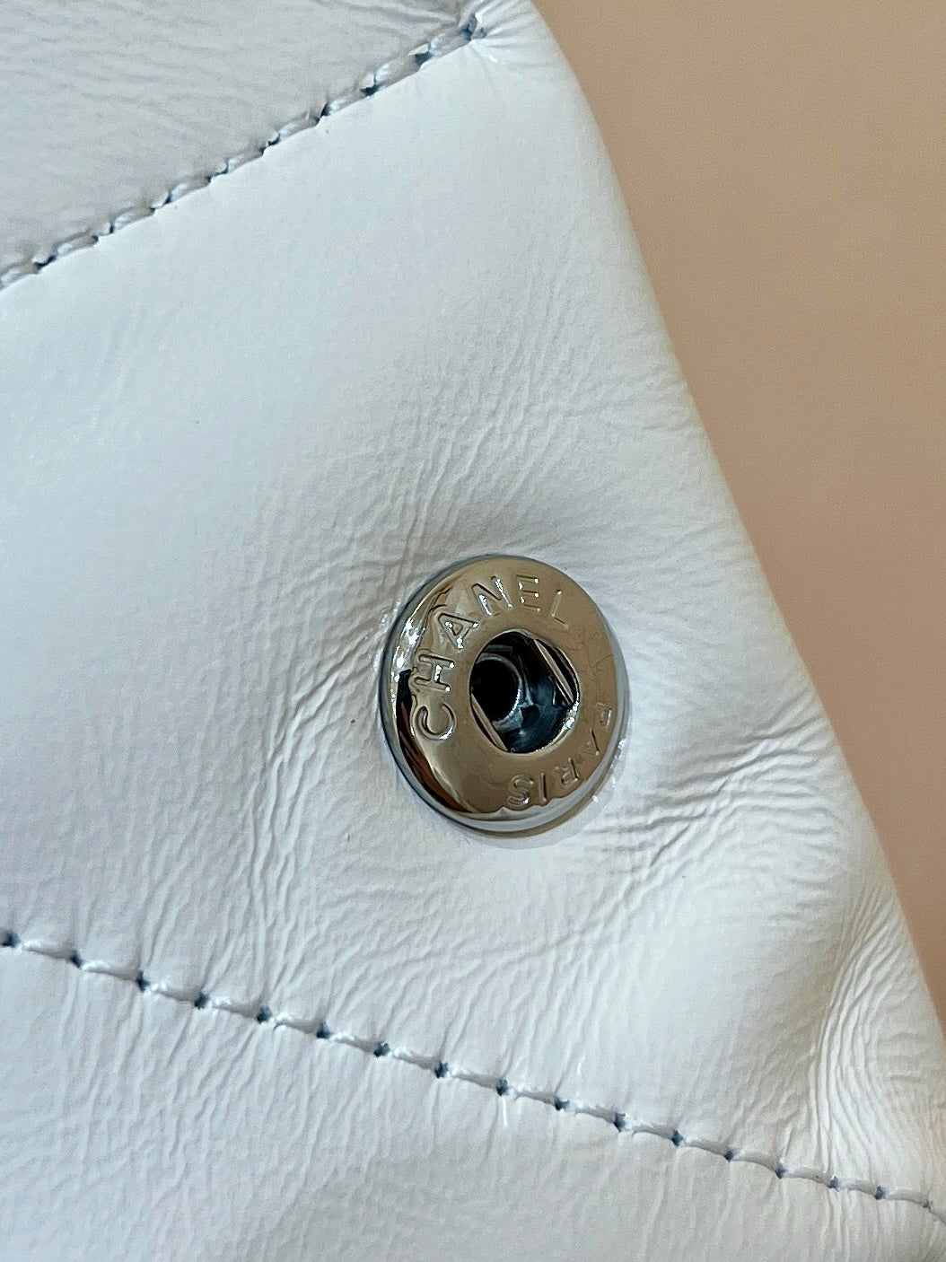 CC22 HOBO BAG PINK WHITE LAMBSKIN SILVER HARDWARE