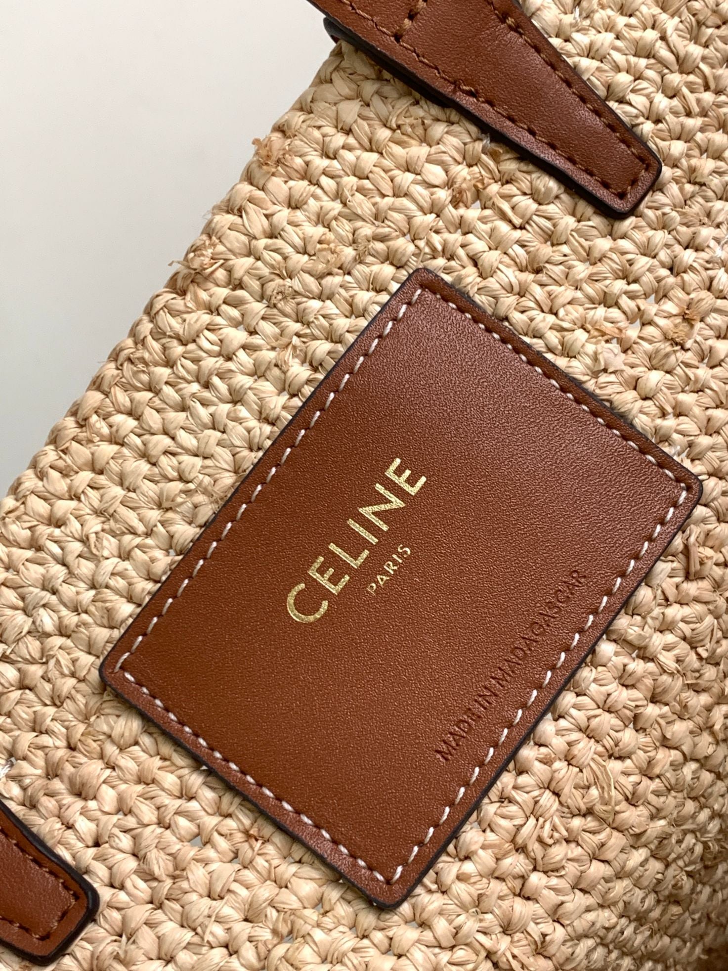 SAC CLASSIQUE ADO SOUPLE 21CM EN RAPHIA CUIR DE VEAU MARRON