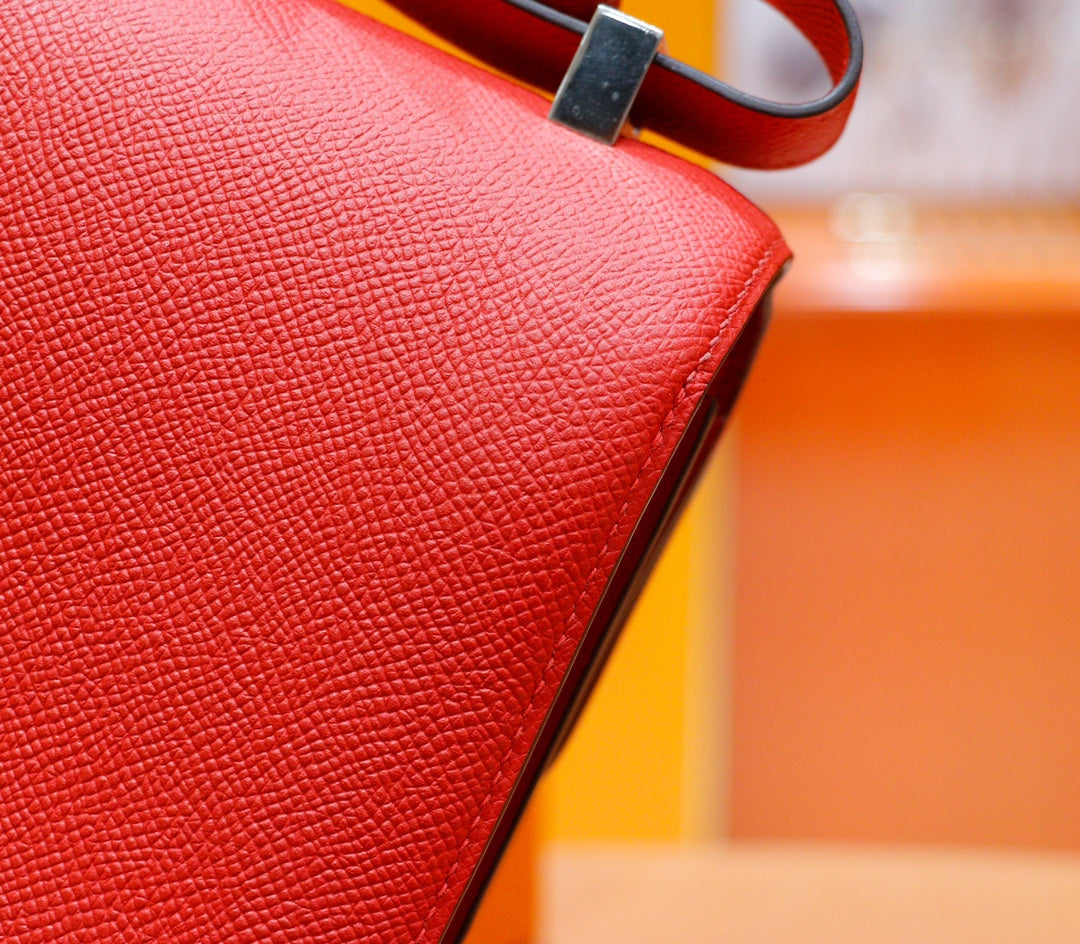 CONSTANCE 24 RED EPSOM LEATHER SILVER HARDWARE