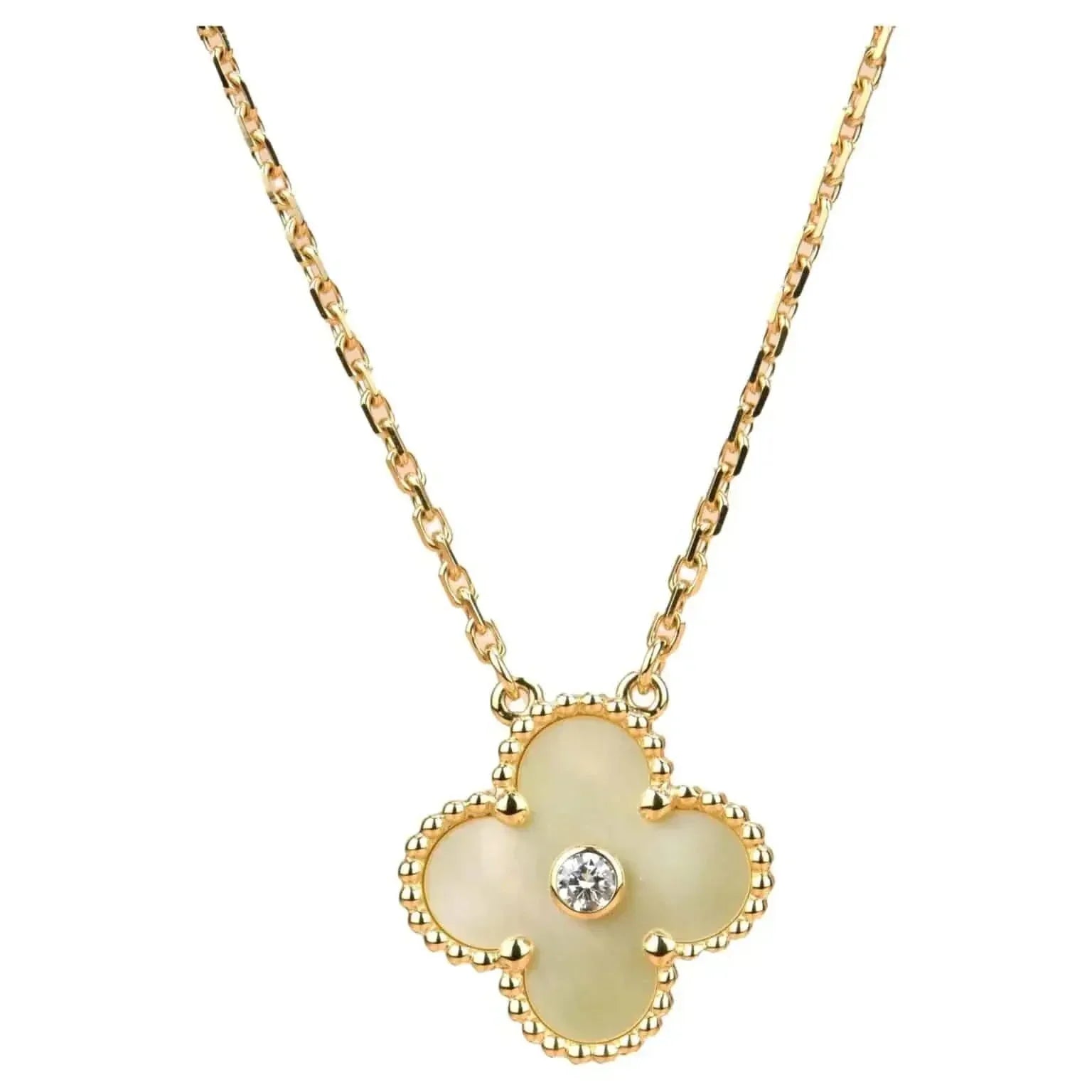 Collier Clover 15 mm en or et nacre
