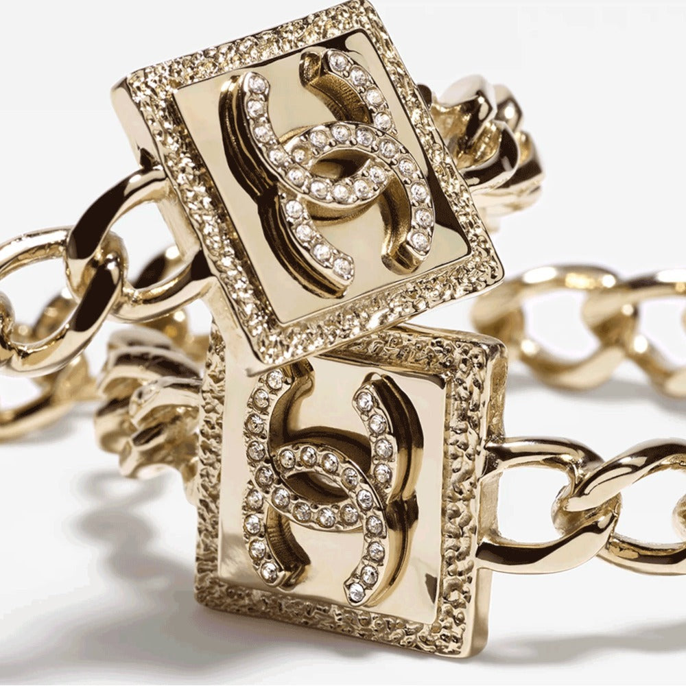 CC LOGO ROSE GOLD HOOP EARRINGS