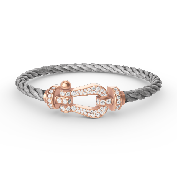 BRACELET FORCE GRAND FER À CHEVAL ENTIÈREMENT DIAMANT OR ROSE
