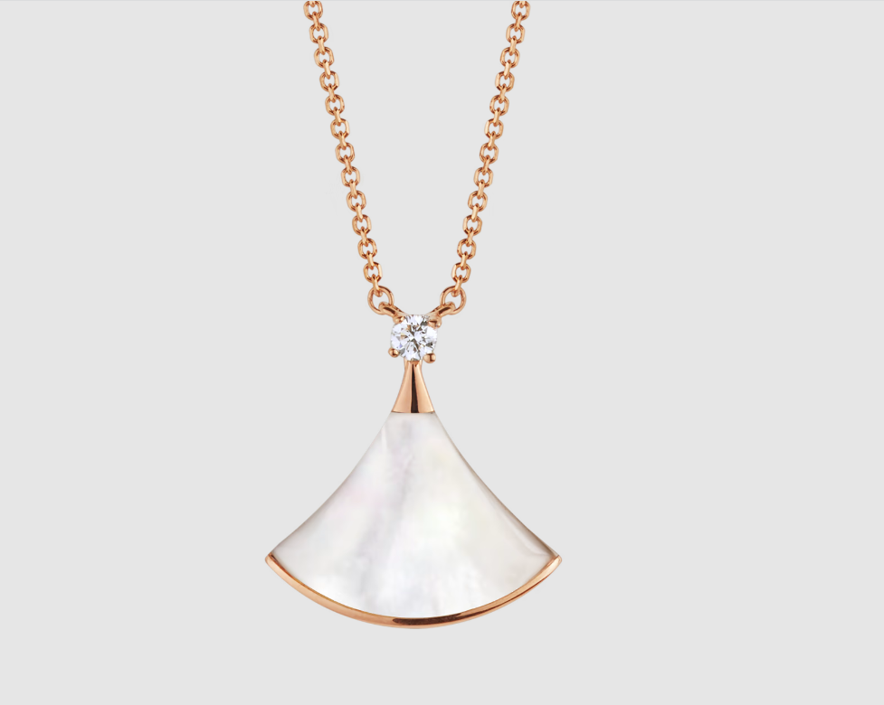 DREAM NECKLACE WHITE MOP ROSE GOLD 1 DIAMOND