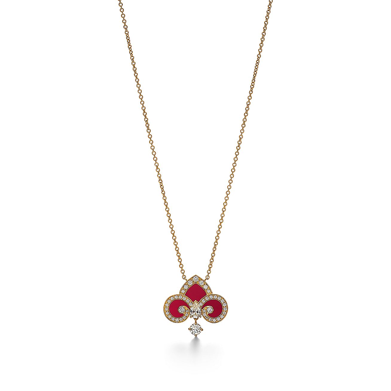 FLEUR DE LIS ROSE GOLD DIAMOND NECKLACE
